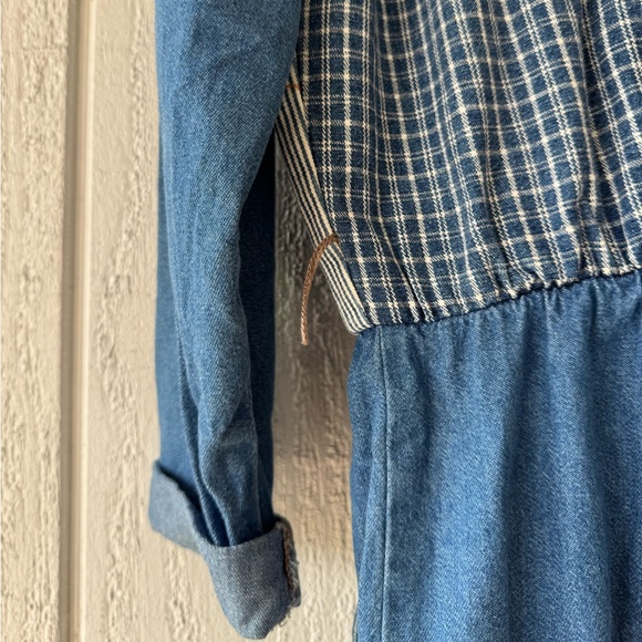 VTG 80s PG Collections Ginger Bort Patchwork Denim Jumpsuit 12 Mixed Print 90s - Picture 8 of 11